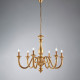 Lampadario classico grande con 6 diffusori e struttura in legno regolabile