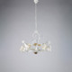 Lampadario classico medio 5 diffusori in vetro struttura in metallo regolabile