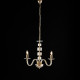 Lampadario classico piccolo 3 luci con struttura in metallo e dettagli in vetro