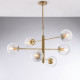 Lampadario grande in metallo con 6 diffusori dal design moderno ed elegante