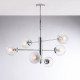Lampadario grande in metallo con 6 diffusori dal design moderno ed elegante