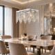 Lampadario moderno in metallo con diffusore con strass in cristallo