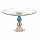 Alzata in marmorino con piano in vetro dal design elegante