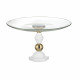 Alzata in marmorino con piano in vetro dal design elegante
