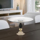 Alzata in marmorino con piano in vetro dal design elegante