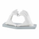 Bomboniera per matrimonio - Scultura in marmorino con mani che formano un cuore