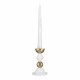 Candelabro basso in marmorino per una candela dal design elegante
