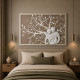 Capoletto moderno di design con albero della vita in legno e la sacra famiglia