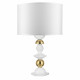Lampada da tavolo in amrmorino con paralume in tessuto bianco