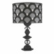 Lampada da tavolo in amrmorino con paralume in tessuto nero e bianco