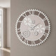 Orologio da parete in legno con ingranaggi in stile moderno