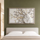 Quadro capezzale moderno con pannello in legno e figura in marmorino