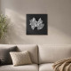 Quadro con pannello in legno e raffigurazione in marmorino
