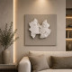 Quadro con pannello in legno e raffigurazione in marmorino
