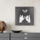 Quadro con pannello in legno e raffigurazione in marmorino