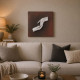 Quadro con pannello in legno e raffigurazione in marmorino