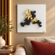 Quadro moderno con pannello in legno e soggetto con visi in marmorino