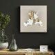Quadro moderno con pannello in legno e soggetto con visi in marmorino