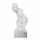 Scultura da tavolo in marmorino dal design moderno con abbraccio famiglia