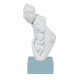 Scultura da tavolo in marmorino dal design moderno con abbraccio famiglia