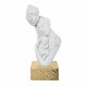 Scultura da tavolo in marmorino dal design moderno con abbraccio famiglia