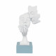 Scultura da tavolo in marmorino dal design moderno con coppia di visi