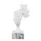 Scultura da tavolo in marmorino dal design moderno con coppia di visi