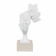 Scultura da tavolo in marmorino dal design moderno con coppia di visi