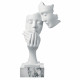 Scultura da tavolo moderna con visi di innamorati con base colorata