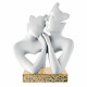Scultura da tavolo piccola in marmorino dal design moderno con coppia innamorati