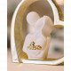 Scultura grande in marmorino con cuore e coppia con scritta love