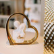 Scultura grande in marmorino con cuore e coppia con scritta love