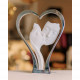 Scultura grande in marnorino cuore con visi