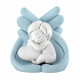 Scultura in marmorino con bambino che abbraccia un cuore