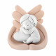 Scultura in marmorino con bambino che abbraccia un cuore