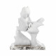 Scultura in marmorino grande con base marmo bianco