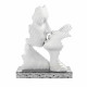 Scultura in marmorino piccola con base argento