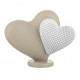 Scultura media con doppio cuore in marmorino