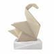 Scultura piccola in marmorino dal design moderno con Cigno