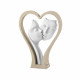 Scultura piccola in marnorino cuore con visi