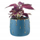 Vaso grande in marmorino con decori a goccia design elagante con piantina