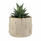 Vaso grande in marmorino con decori a goccia design elagante con piantina