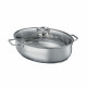 Cuoci arrosti in acciaio inox e coperchio in vetro