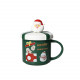Mug in ceramica con tappo e cucchiaino a tema natalizio