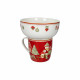 Mug in porcellana con ciotola con decori natalizi