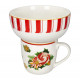 Mug in porcellana con ciotola a righe