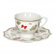 Set 2 tazze caffè con piattino in porcellana