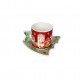 Set 2 tazzine da caffè in porcellana con piattino a forma di albero di natale