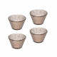 Set 4 pz coppette in vetro dal design moderno ed elegante