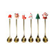 Set 6 pezzi cucchiaini gold con soggetti natalizi diversi
